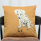 Cartoon French Bulldog Cotton Linen Pillowcase Square Living Room Sofa Decoration Cushion Cover - D