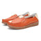 Women Casual Shoes Mix Color Slip On Loafers - Orange