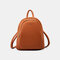 Women Casual Solid Large Capacity Backpack - Brown