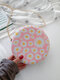 Women Dotted Daisy Printed Chain Shoulder Bag - Pink