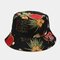 Women & Men Marine Plant Pattern Double-Sided Buket Hat Sun Hat Fisherman Hat - #03