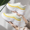 Women Waving Wear Color Casuals Chic Sneakers - Yellow