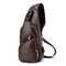 Men Large Size Outdoor USB Charging Port Chest Bag Travel Daypack Sling Bag Crossbody Bag For Men - Deep Brown