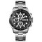 Visor de data masculino de aço inoxidável à prova d'água estilo empresarial pulso Watch Quartzo Watches - 01
