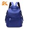 Women Nylon Backpack Multizipper Students Schoolbag - Blue