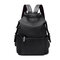 Women Nylon Backpack Multizipper Students Schoolbag - Black