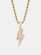 Hip-hop Copper Alloy Full Of Zircon Personality Hipster Pendant Necklace - Gold
