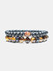 2 Pcs/Set Vintage Multi-layers DIY Geometric-shaped Beads Bracelet - #01