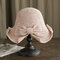 Female Foldable Bowknot Decoration Casual Breathable Small Brim Sunscreen Sun Hat Straw Hat Buckle Hat - Pink