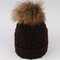 Pure Color Ski Slouch Fur Pompon Ball Beanie Beret Hat Crochet Knitting Thick Caps - Coffee