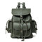 Women PU Leather Draw String Backpack Shoulder Bags - Green