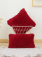 1 PC Plush Solid Decoration In Bedroom Living Room Sofa Cushion Cover Throw Pillow Cover Pillowcase - Red