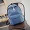 Women Men Canvas Backpack Casual Student Cute Schoolbag  - Blue