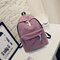 Women Men Canvas Backpack Casual Student Cute Schoolbag  - Red