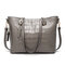 Women Crocodile Pattern Tote Handbags Casual Large Capacity Crossbody Bags - Gray