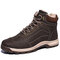 Men Microfiber Leather Plush Lining Warm Non Slip Outdoor Casual Boots - Brown