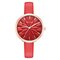 Trendy Dial Quartz Watch PU Leather Women Watch Waterproof Rose Gold Waist Watch - Red