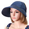 Women Summer Outdoor Sun Protective Gardening Hat Anti-UV Wide Brim Visor Sun Cap - Navy