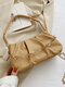 Women Faux Leather Casual Chain Multi-Carry Crossbody Bag Casual Handbag - Khaki