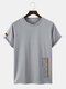 Mens Japanese Character Side Print Street Short Sleeve T-Shirts - Gray
