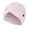 Solid Color Elastic Cap Beanie Hat Anti Ear Straps With Button - Light Pink