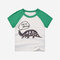 Boy's Letter Dinosaur Print Summer Short Sleeve Casual T-shirt For 2-10Y - Beige