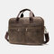 Men Genuine Leather Multi-pocket 14 Inch Laptop Bag Briefcase Business Handbag Crossbody Bag - #01