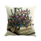 1 PC Romantic Beautiful Throw Pillow Cover Butterflies Cotton Linen Cushion Cover Pillowcase - #3