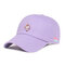 Women Man Solid Color Cotton Embroidery Baseball Cap With Cute Animal Outdoor Leisure Sun Hat - Purple