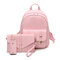 3 PCS PU Leather Women Backpacks Students Schoolbags - Pink