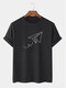 Plus Size Mens 100% Cotton Kite Graphic Short Sleeve Casual T-Shirts - Black