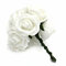 12PCS Bride Bouquet Paper Rose Flowers With Wire Stems Wedding Home Party Decoration - White