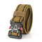 125CM Men Outdoor 3.8 Width Nylon Canvas Tactical Belt Eye-Splice Belt - Bronze&Black