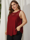 Lace Patchwork Sleeveless Plus Size Casual Blouse for Women - Red