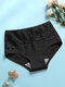 Multi Color Women Lace Cotton Comfy Breathable Antibacterial Mid Waist Panties - Black