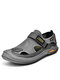 Men Outdoor Toe Protective Mesh Breathable Soft Light Weight Beach Sandals - Gray