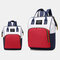 Women Canvas Casual Mummy And Kids  Patchwork Backpack - #06
