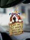 1 PC Animal Lover Two Sided Car Rearview Mirror Hanging Ornament Auto Accessory Puppy Lover Gifts Funny Backpack Keychain Hanging Decor Available for Many Dog Breeds - #01