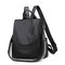 Women Anti-theft Backpack Purse Nylon Leisure Multi-function Shoulder Bags - Black