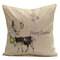 Christmas Elk Deer Cotton Linen Throw Pillow Case Cushion Cover Home Decor - #1
