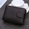 Men And Women RFID Genuine Leather Wallet 10 Card Slot Multifunction Purse - Coffee