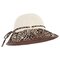 Women Summer Breathable Vogue Leopard Sunscreen Bucket Hat Outdoor Casual Travel Beach Sea Hat - Dark Brown
