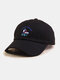 Unisex Cotton Solid Color Letters Cartoon Embroidery Fashion Baseball Caps - Black