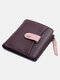 Women Genuine Leather Cow Leather Multifunction Coin Purse Money Clip Short Wallet - Purple