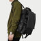 Men Solid Casual Multifunction Laptop Flap Backpack - Black