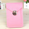 Women PU Leather Phone Bag Functional  Plait Mini Crossbody Bag  - Pink