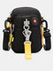 Men Oxfords Close Outdoor Casual Waterproof Two Ways Waist Bag Mini Large Capacity Phoen Bag Cross Body Bag - Black