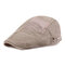 Breathable Mesh Men's Cotton Beret Retro Forward Hat Simple Cap - Khaki