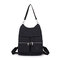 Women Nylon Multi-functional Multi-pockets Shoulder Bags Crossbody Bags Backpack - Black