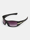 Men's Fashion Casual Outdoor Riding UV Protection Square Sunglasses Sunglasses - Gold